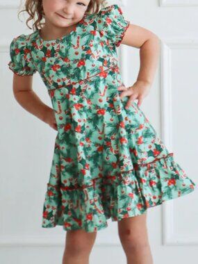 EUC Size 6 Hollis Baker Christmas Print Dress